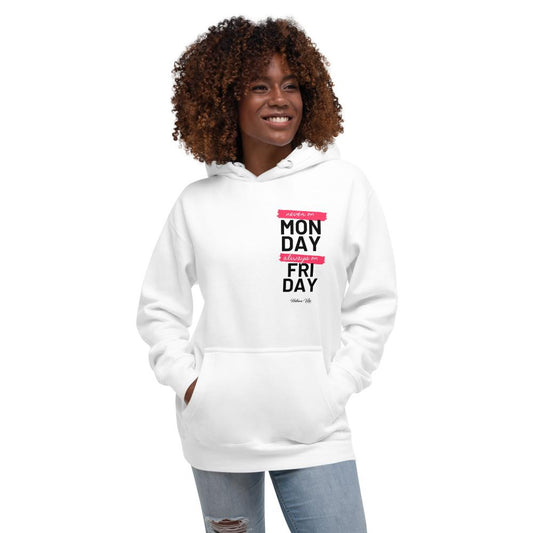 Always On A Friday White Hoodie - Helluva Vibe Apparel