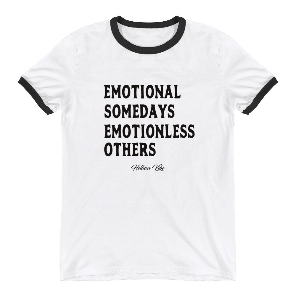 Emotional Logo Print Ringer Tee - Helluva Vibe Apparel