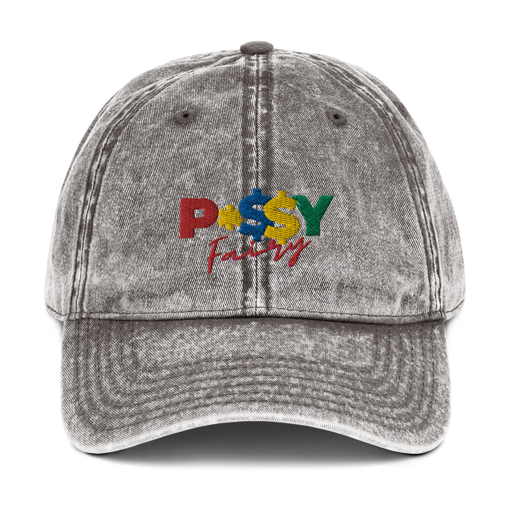 P*ssy Fairy Vintage Cotton Twill Cap - Helluva Vibe Apparel