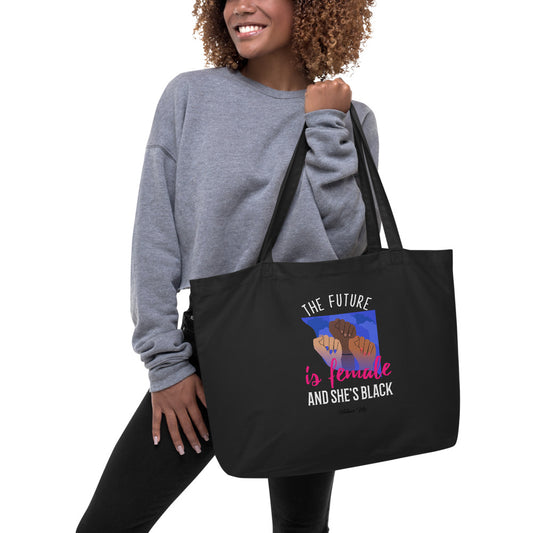 The Future Is Female Large Tote bag - Helluva Vibe Apparel