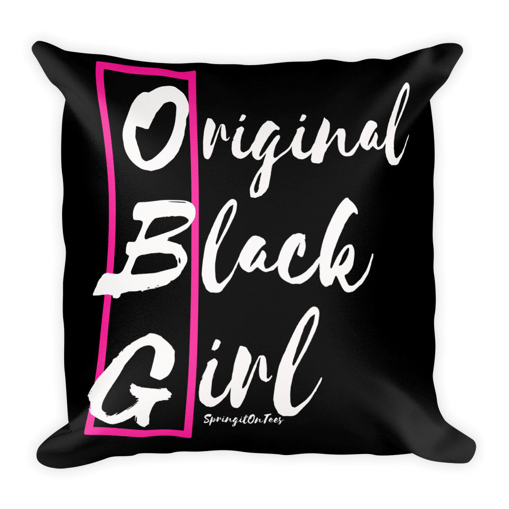 Orginal Black Girl Square Throw Pillow - Helluva Vibe Apparel