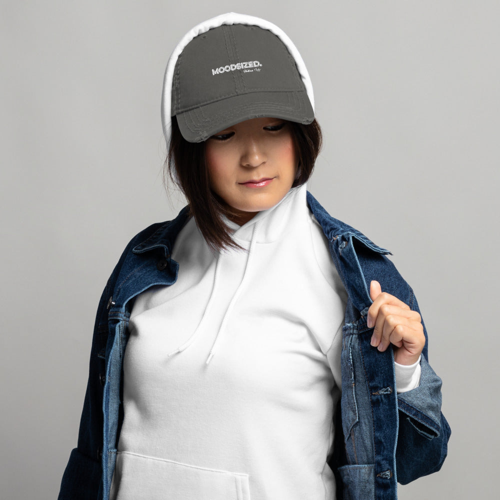 Moodsized Slogan Distressed Dad Hat - Helluva Vibe Apparel