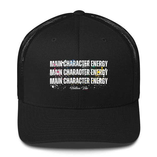 main character energy trucker hat