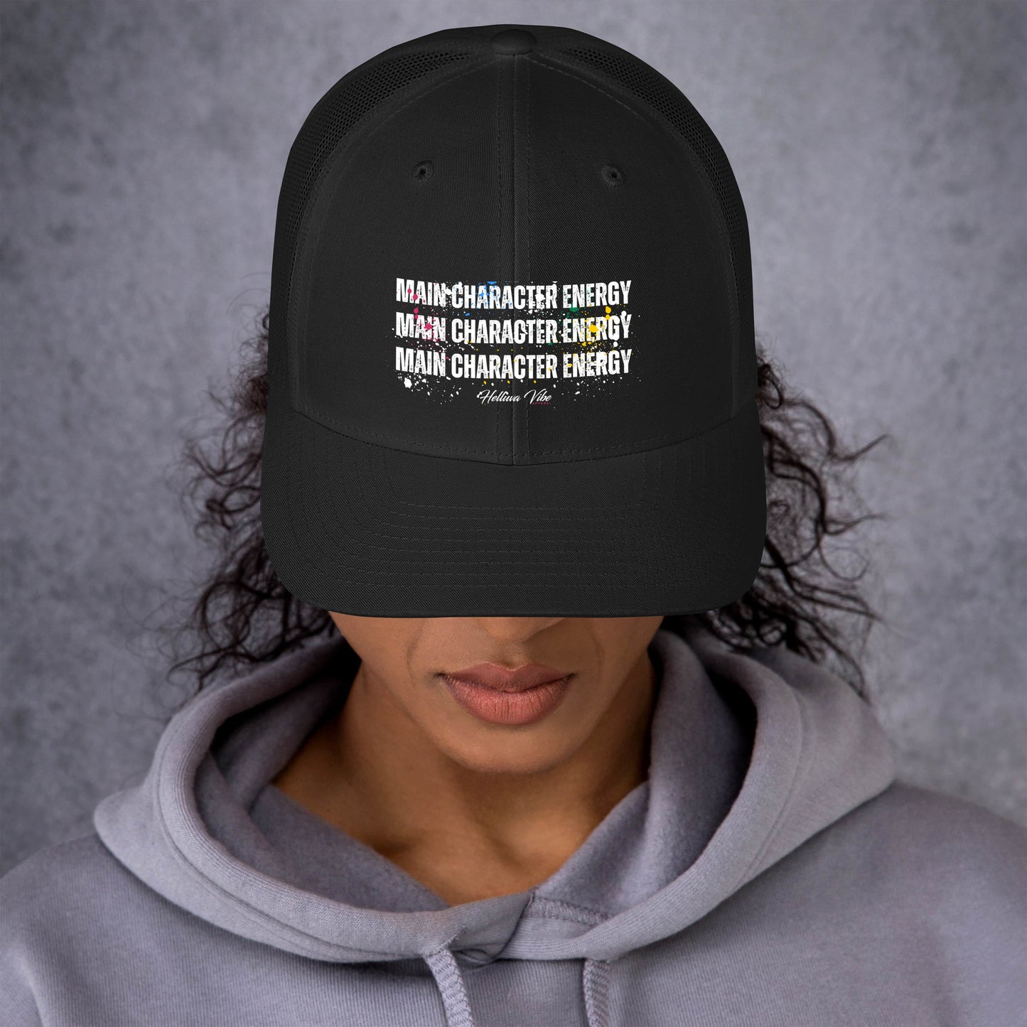 main character energy trucker hat