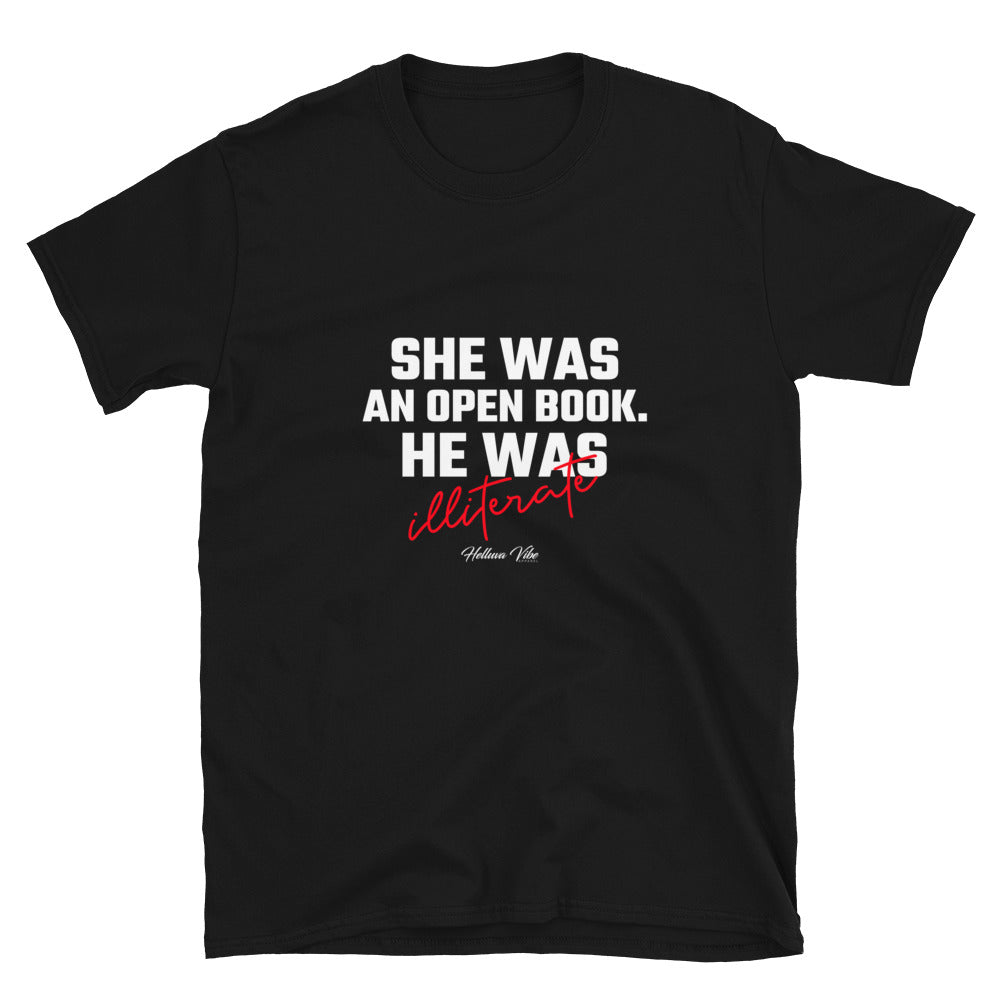 She Was An Open Book T-Shirt - Helluva Vibe Apparel