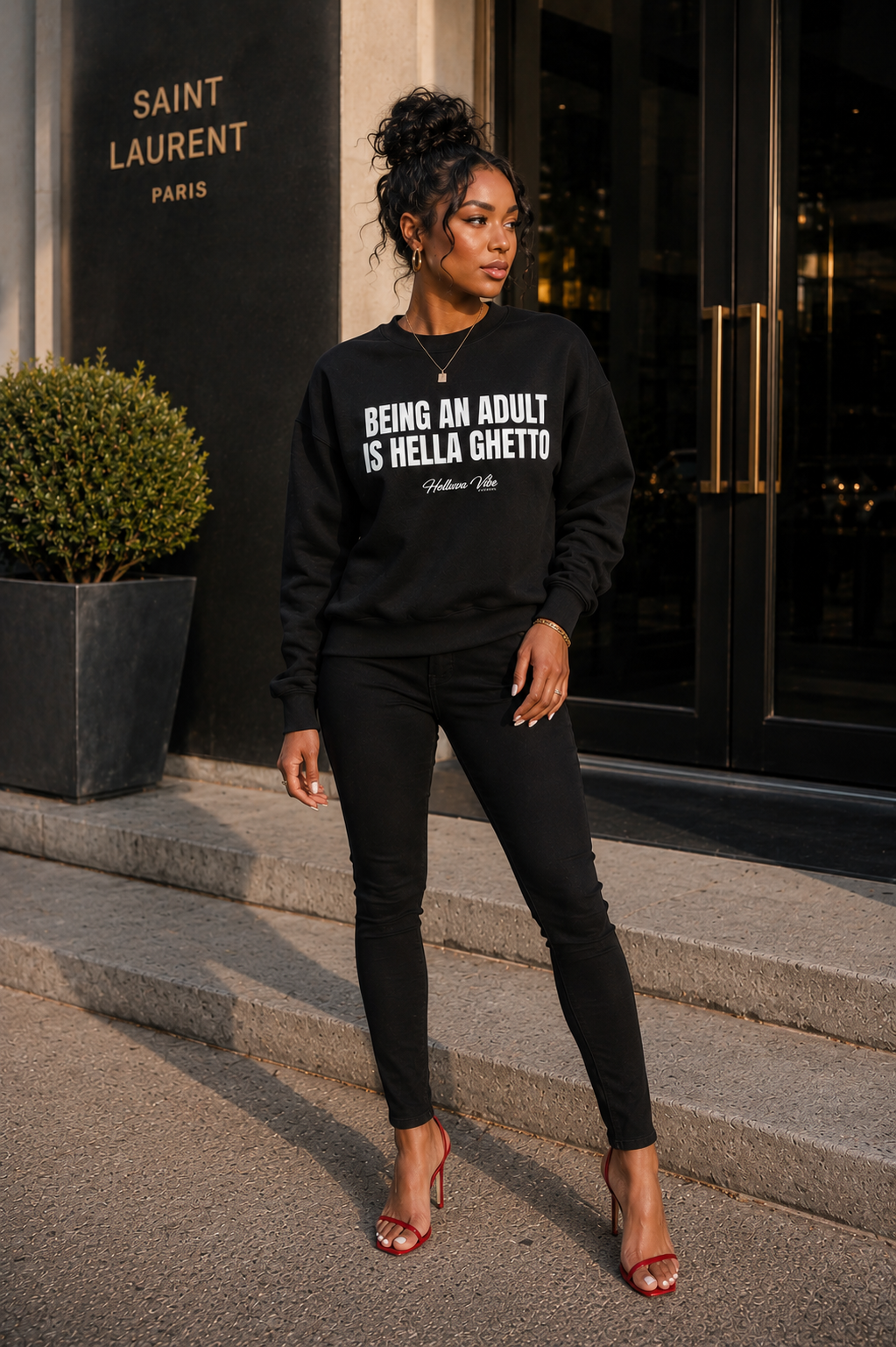 Adulting Is Ghetto Graphic Sweatshirt