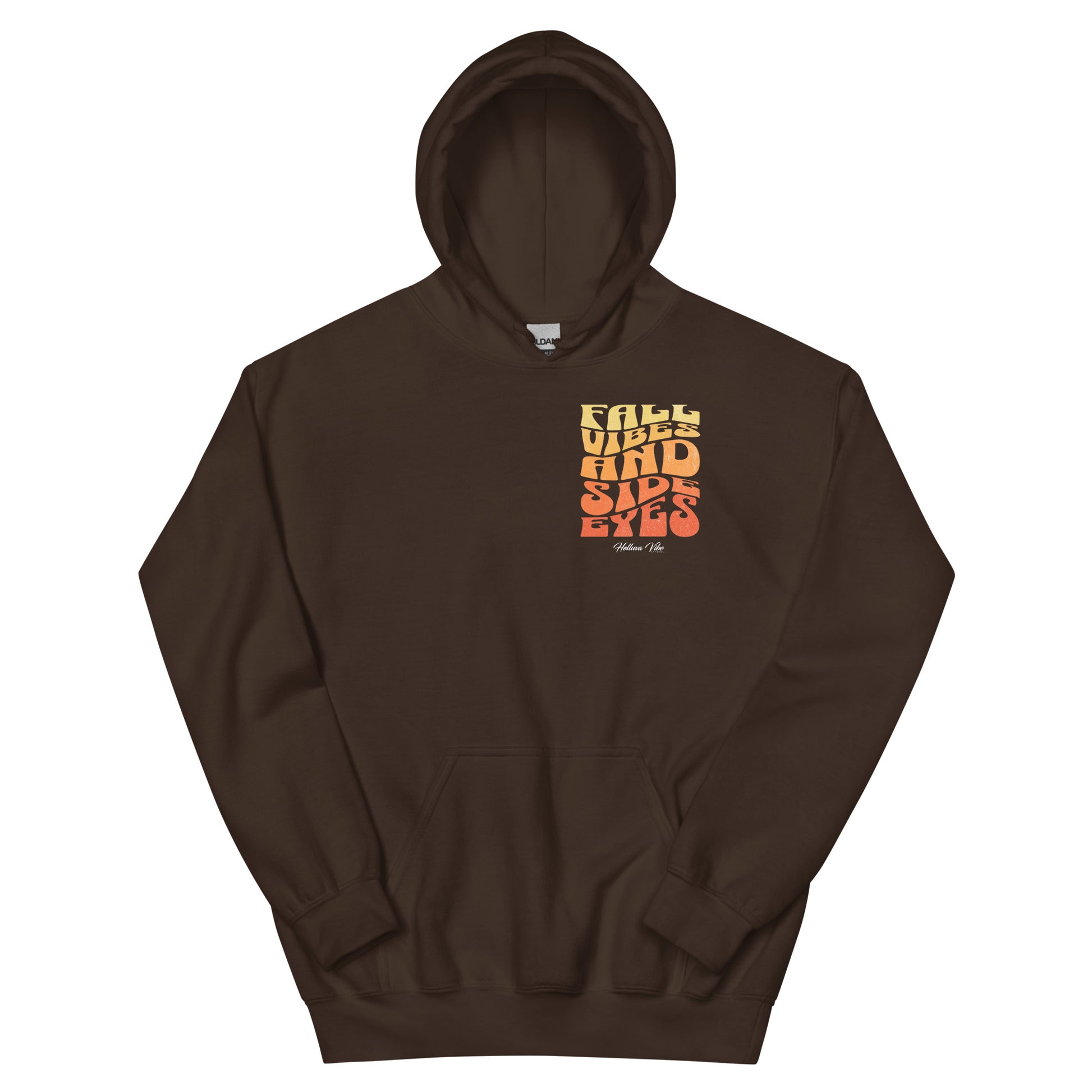 Fall vibes hoodie, side eye hoodie, cute fall sweatshirt, statement hoodie for women, Black girl autumn, cozy fall outfit, sassy hoodie, culturally inspired fashion, Helluva Vibe apparel, soft fleece hoodie