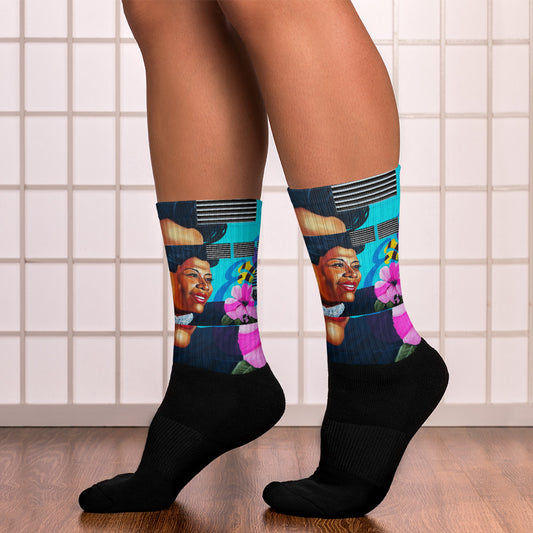 Beautiful Black Mural Socks
