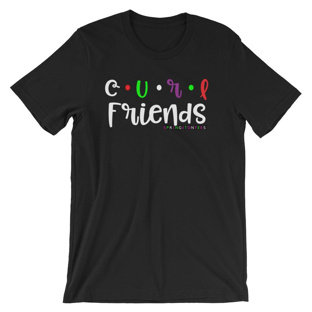Curl Friends Black T-Shirt - Helluva Vibe Apparel