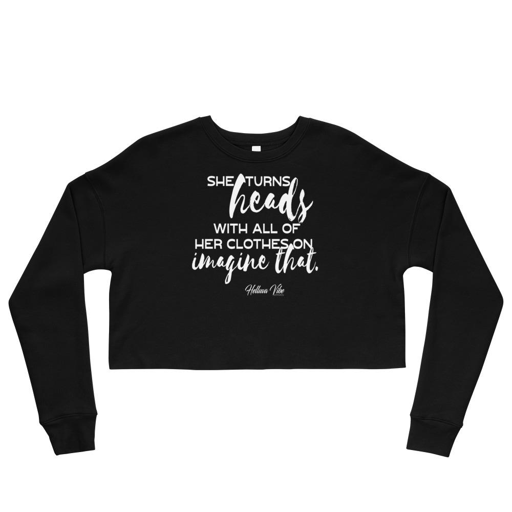 Imagine that Crop Black Sweatshirt - Helluva Vibe Apparel