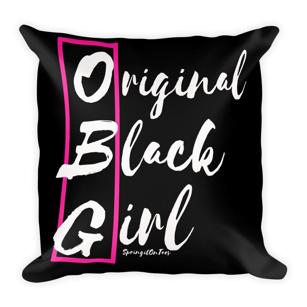 Orginal Black Girl Square Throw Pillow - Helluva Vibe Apparel