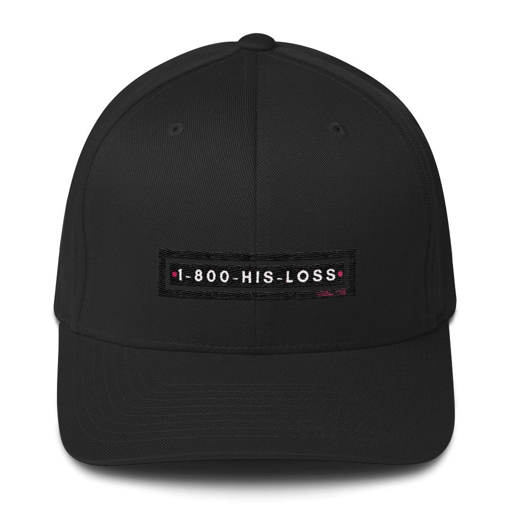 1-800-His-Lost -Badge Logo Structured Twill Cap - Helluva Vibe Apparel