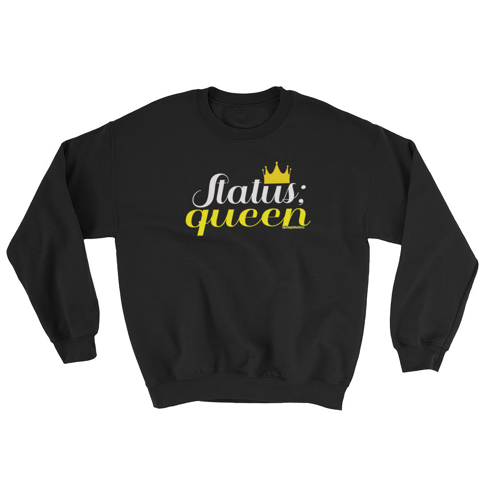 Status Queen Black Graphic Print Crew Sweatshirt - Helluva Vibe Apparel