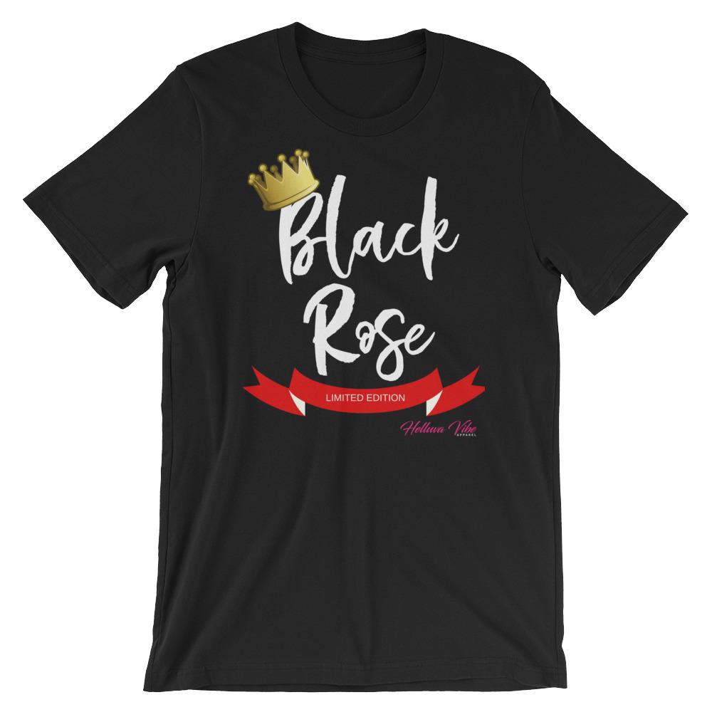Black Rose Classic Black Short-Sleeve Unisex T-Shirt - Helluva Vibe Apparel