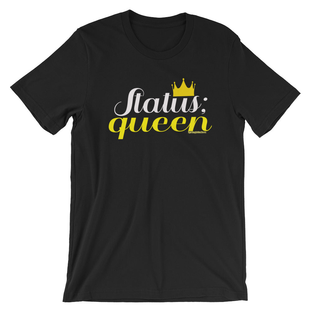 Status Queen Black Graphic Print Short-Sleeve Unisex T-Shirt - Helluva Vibe Apparel