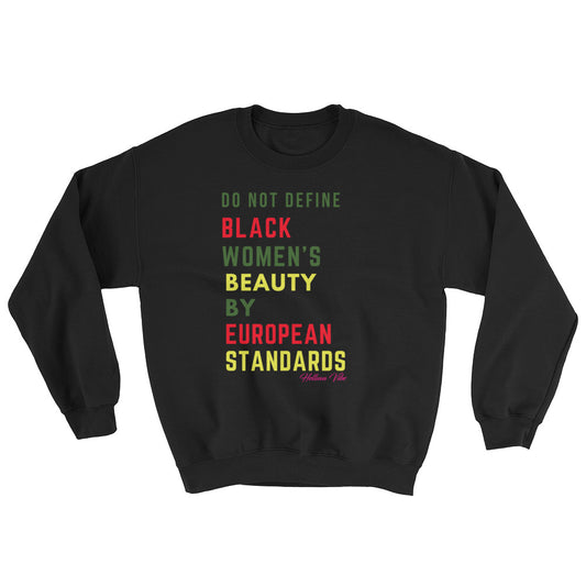 Standards Black Women's Beauty Logo Printed Sweatshirt|Helluva Vibe - Helluva Vibe Apparel