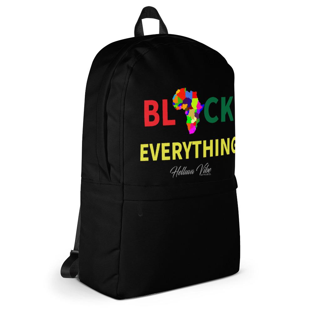 Black Everything Slogan Backpack - Helluva Vibe Apparel