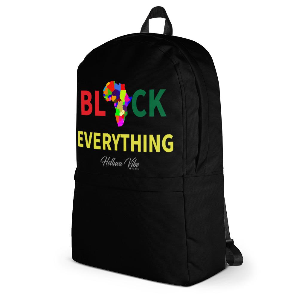 Black Everything Slogan Backpack - Helluva Vibe Apparel