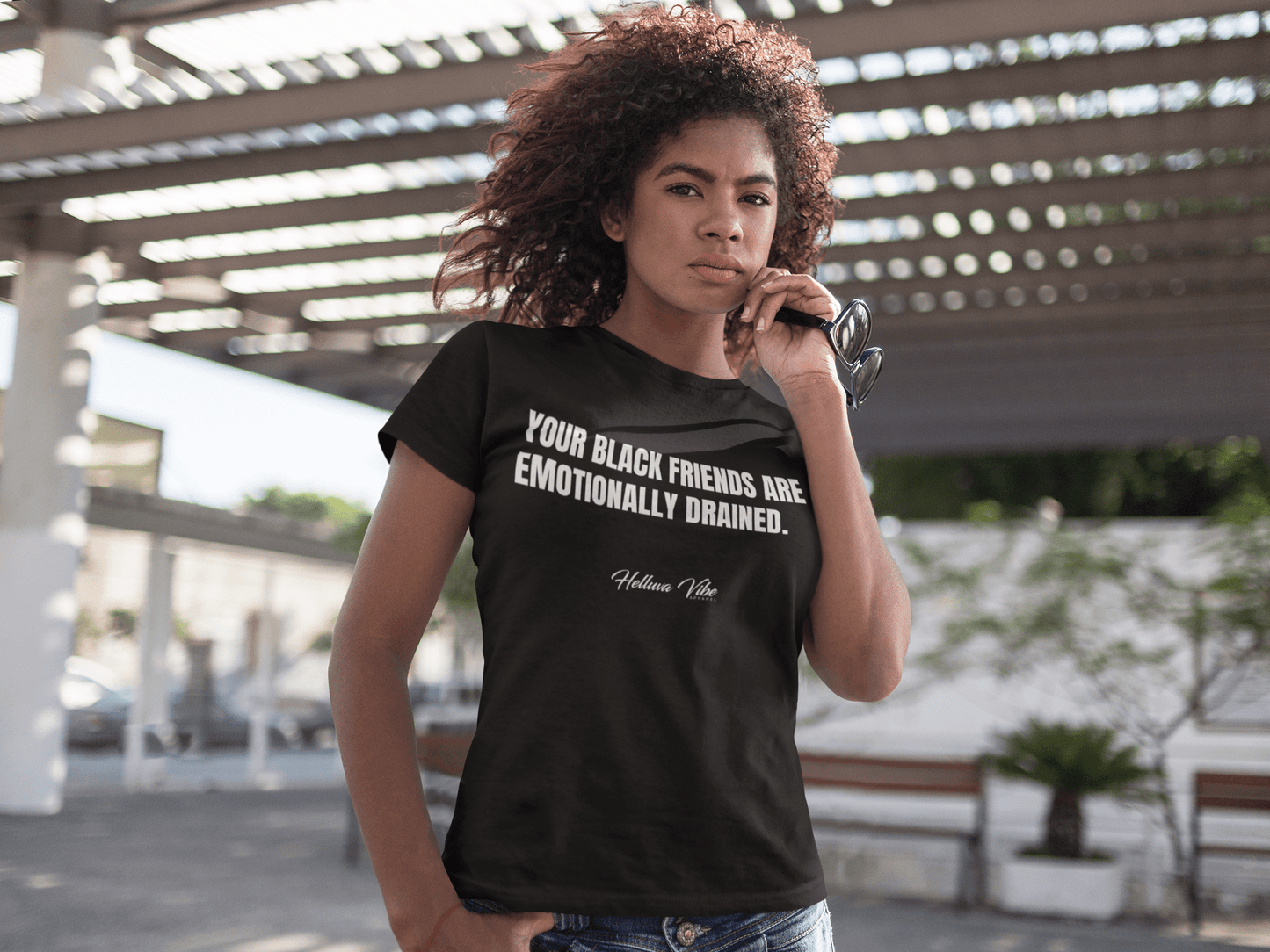 Emotionally Drained Slogan T-Shirt - Helluva Vibe Apparel