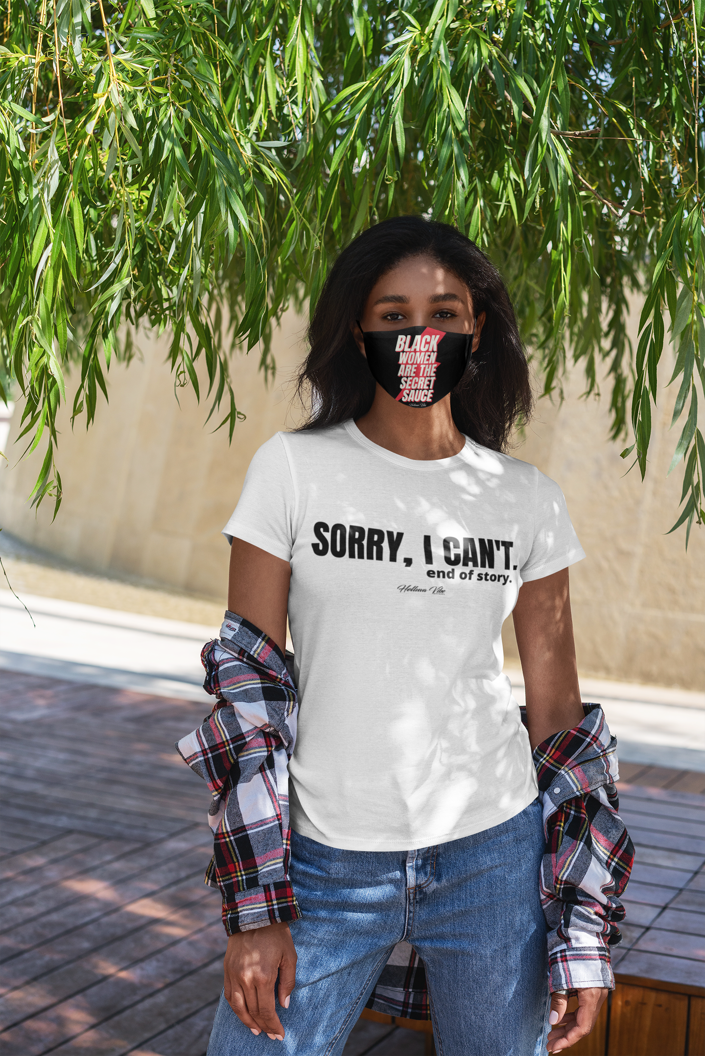 Sorry, I Can't White T-Shirt - Helluva Vibe Apparel