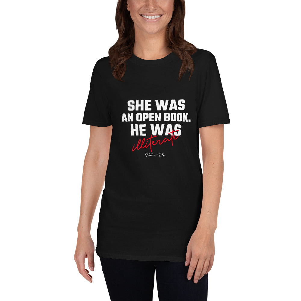 She Was An Open Book T-Shirt - Helluva Vibe Apparel