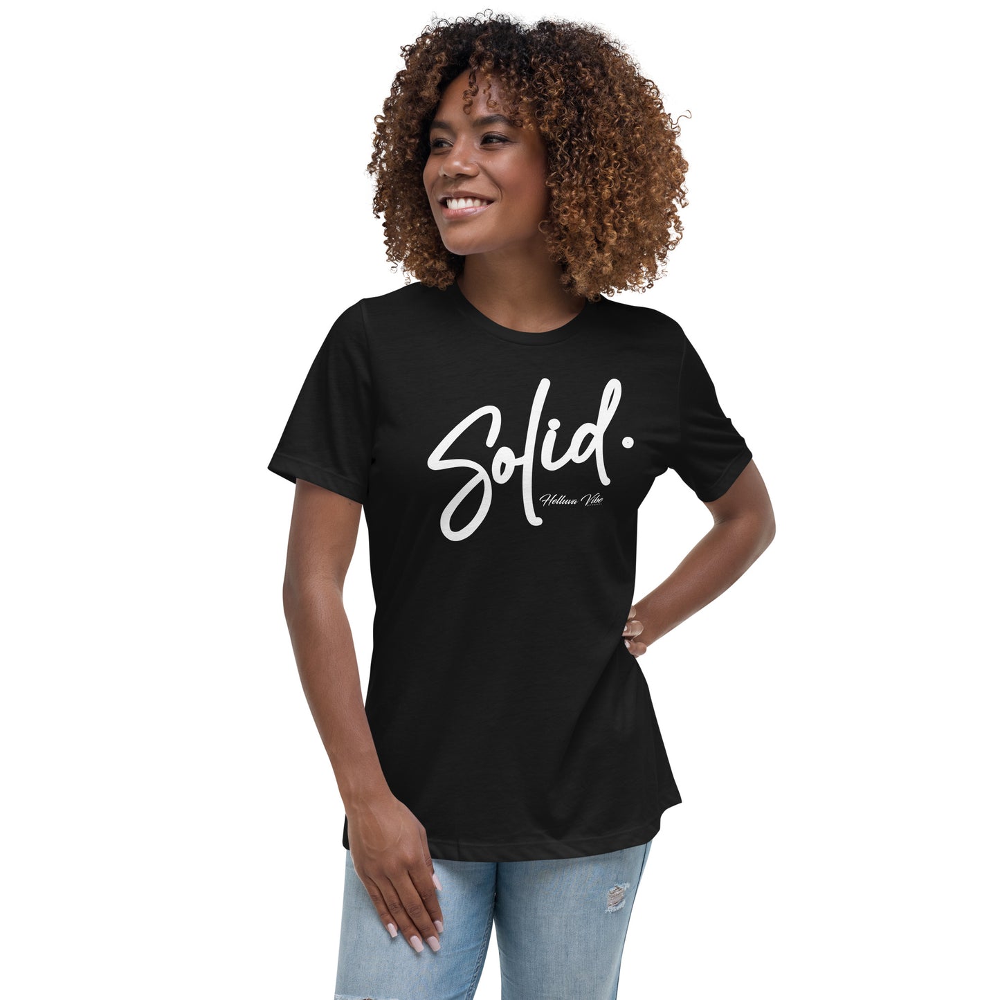Women's Solid Letter Print T-Shirt