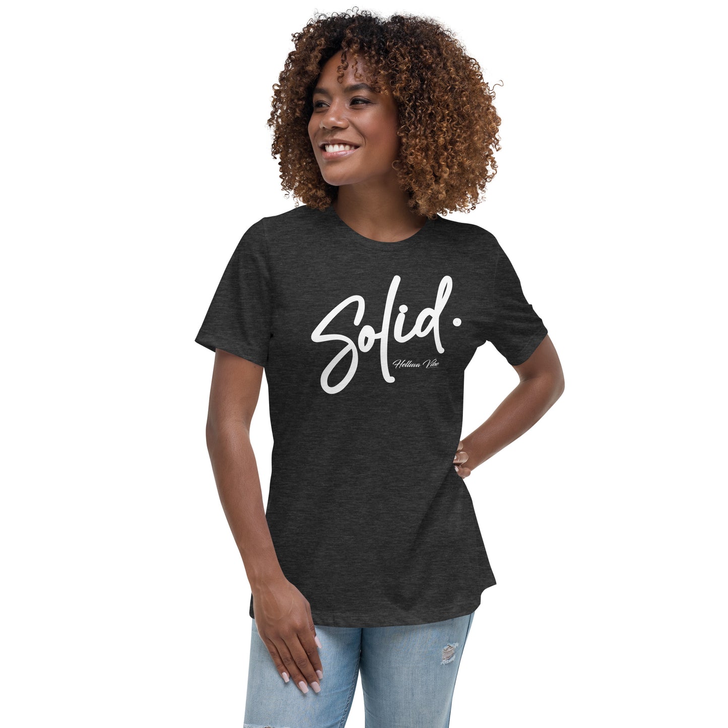 Women's Solid Letter Print T-Shirt